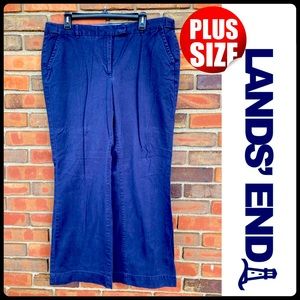 16 Curvy Fit Lands’ End Navy Blue Side Stretch